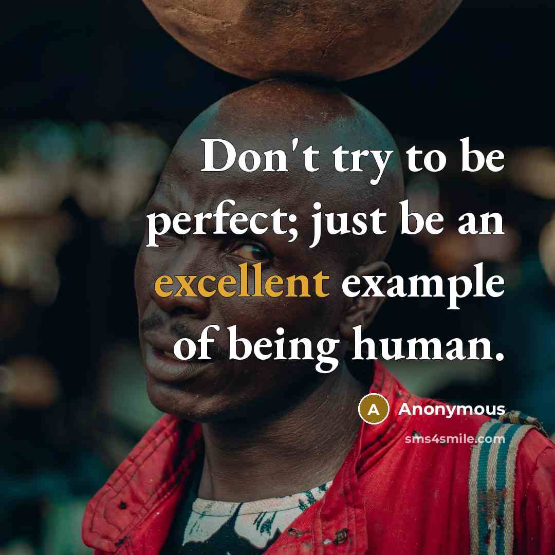 “Don't try to be perfect; just be an excellent example…” quote by Anonymous
