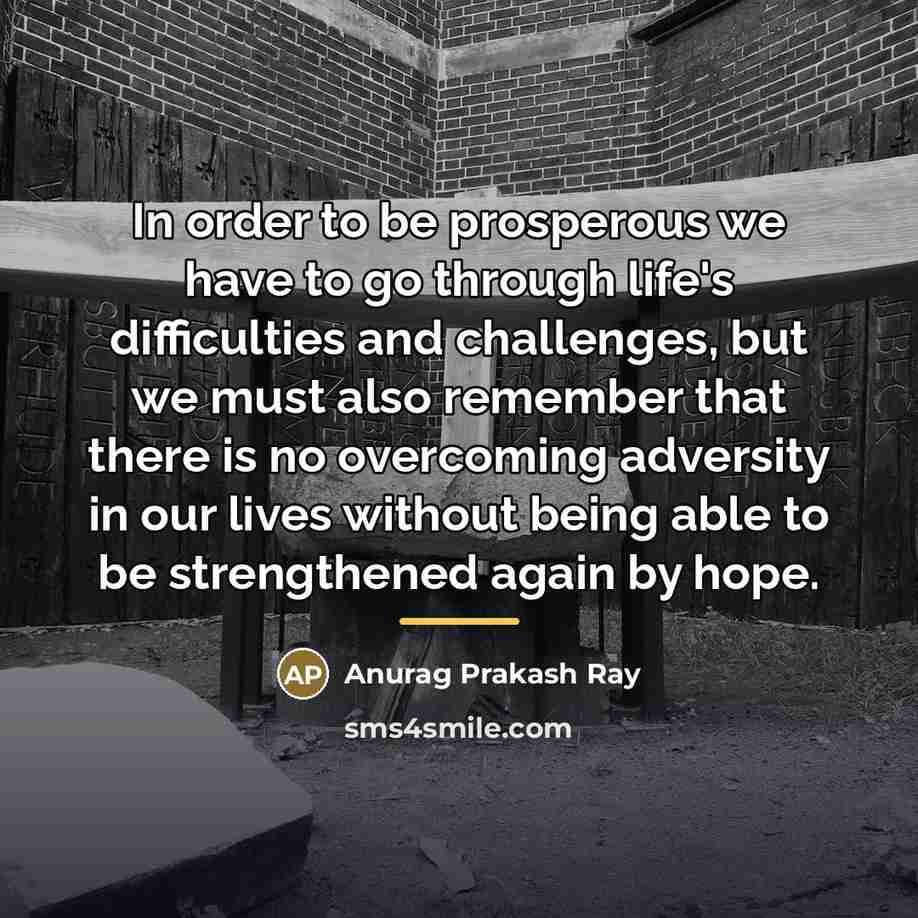 “In order to be prosperous we have to go through…” quote by Anurag Prakash Ray