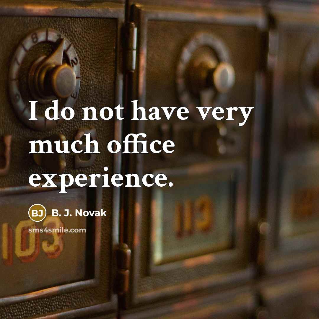 “I do not have very much office experience.” quote by B. J. Novak