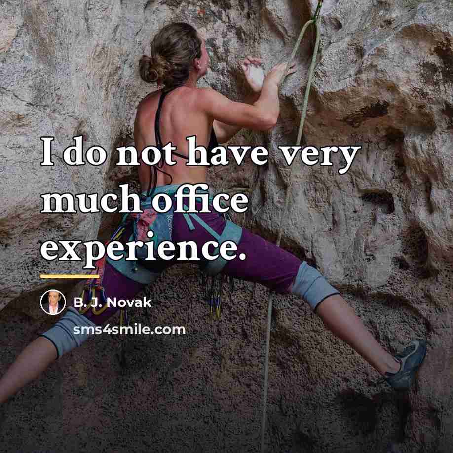 “I do not have very much office experience.…” quote by B. J. Novak
