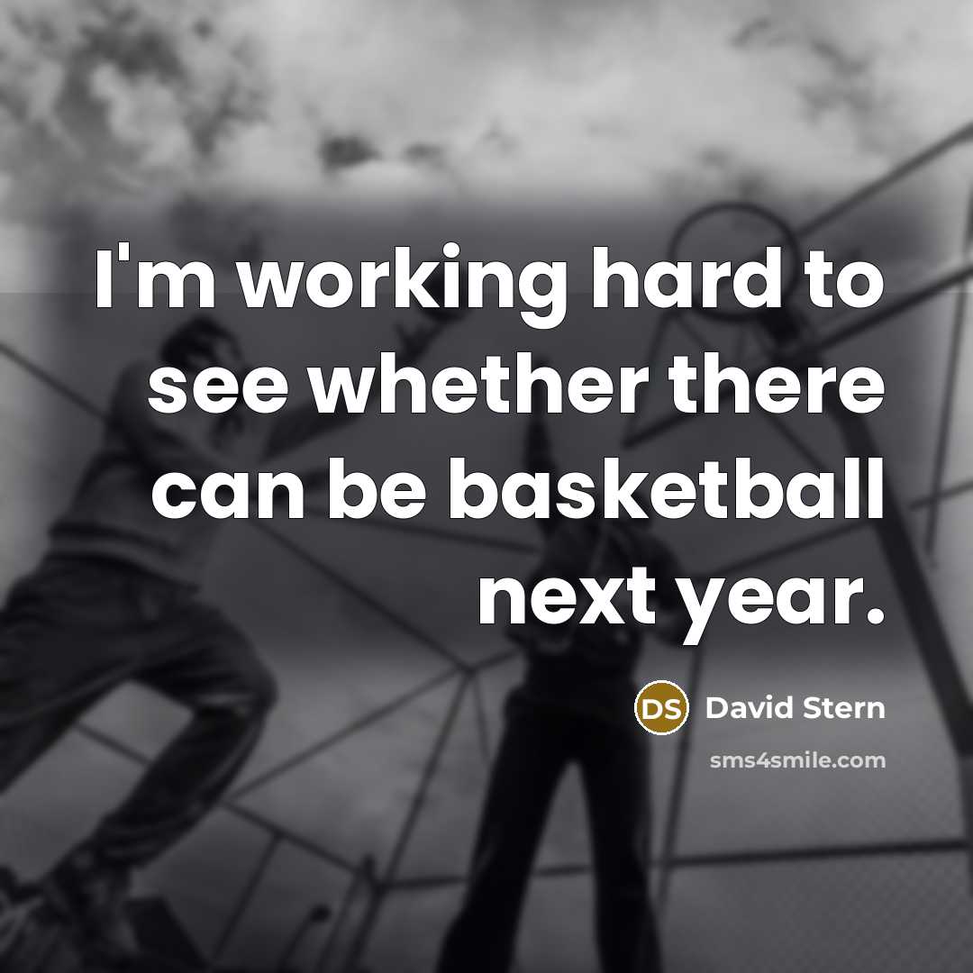 “I'm working hard to see whether there can be basketball…” quote by David Stern