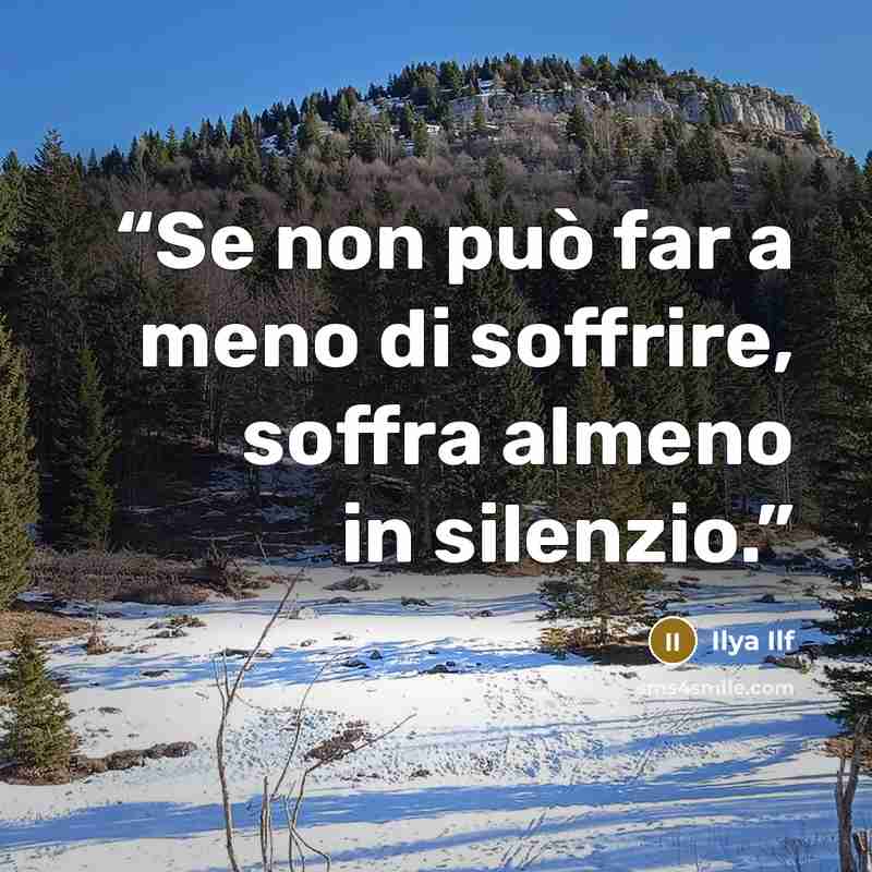 “Se non può far a meno di soffrire, soffra almeno in silenzio.” quote by Ilya Ilf