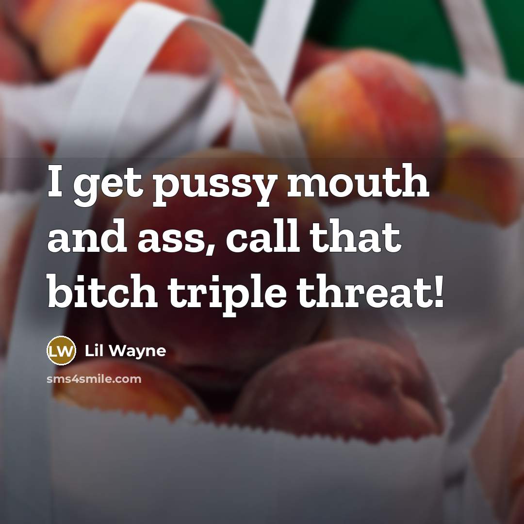 “I get pussy mouth and ass, call that bitch triple…” quote by Lil Wayne
