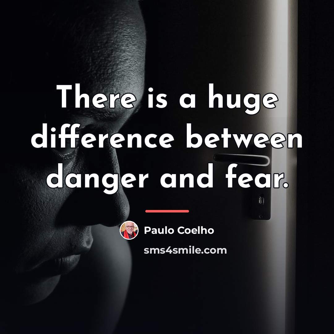 “There is a huge difference between danger and fear.…” quote by Paulo Coelho