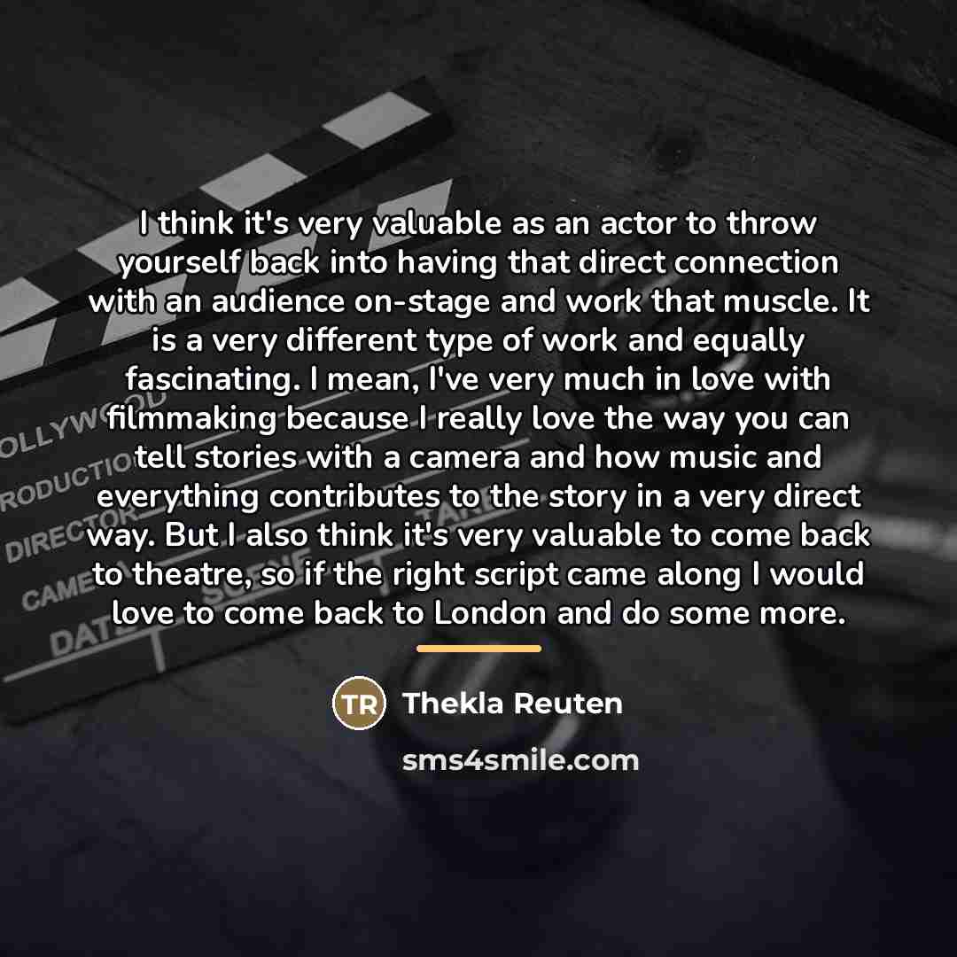 “I think it's very valuable as an actor to throw…” quote by Thekla Reuten