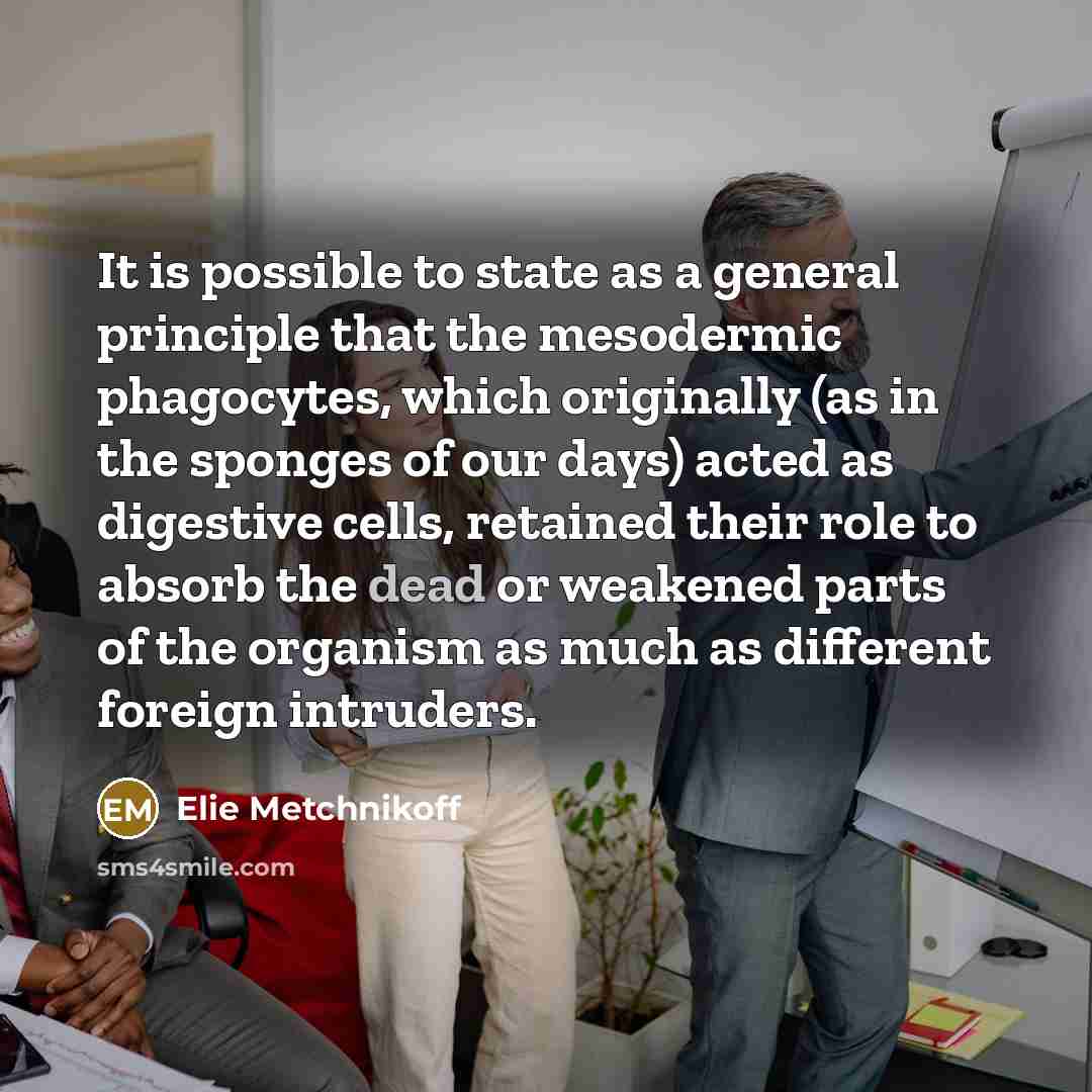 “It is possible to state as a general principle that…” quote by Elie Metchnikoff