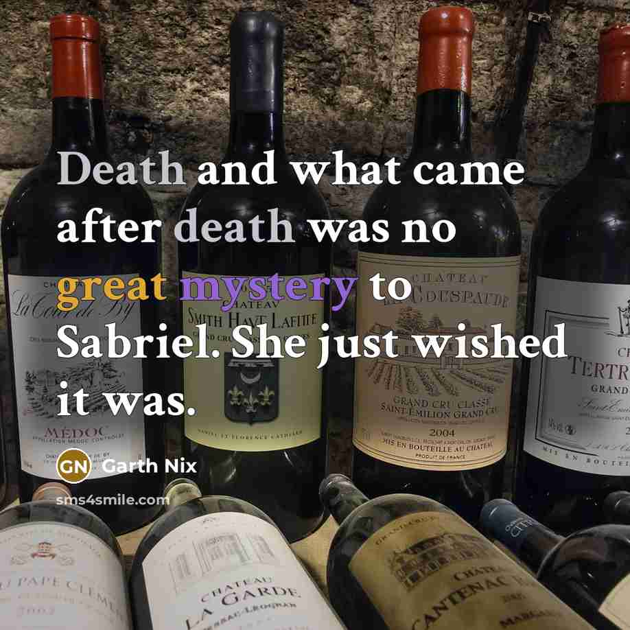 “Death and what came after death was no great mystery…” quote by Garth Nix