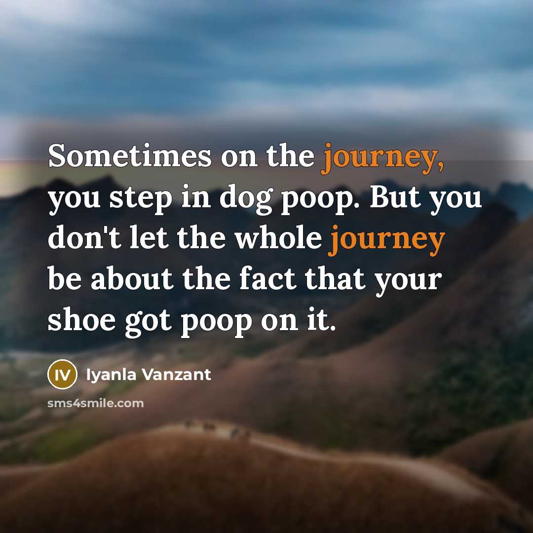 “Sometimes on the journey, you step in dog poop. But…” quote by Iyanla Vanzant