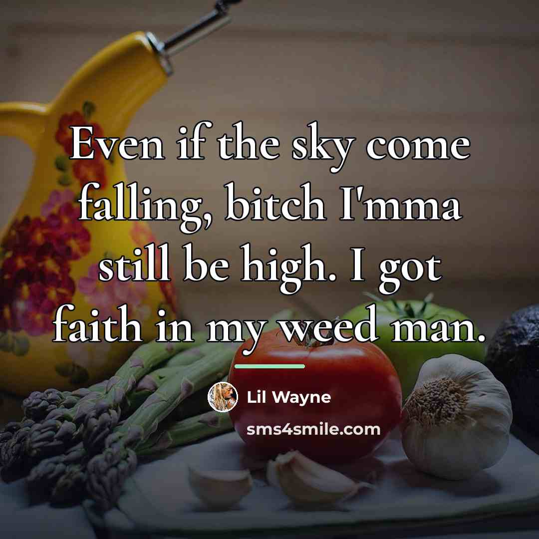 “Even if the sky come falling, bitch I'mma still be…” quote by Lil Wayne