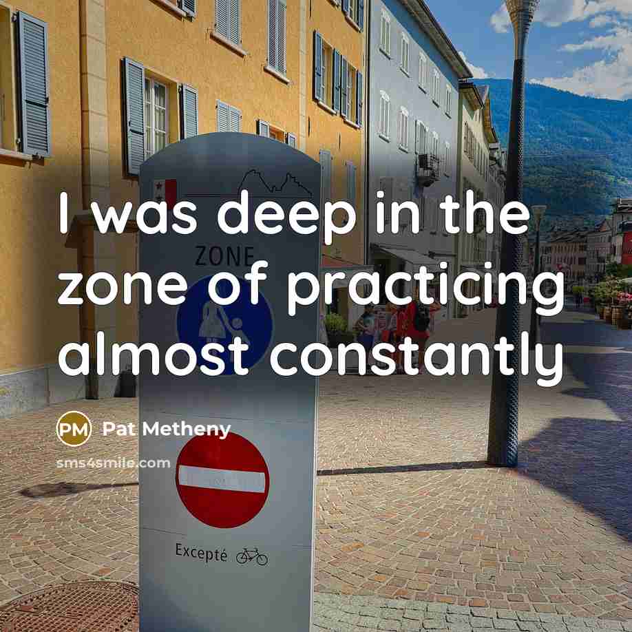 “I was deep in the zone of practicing almost constantly…” quote by Pat Metheny