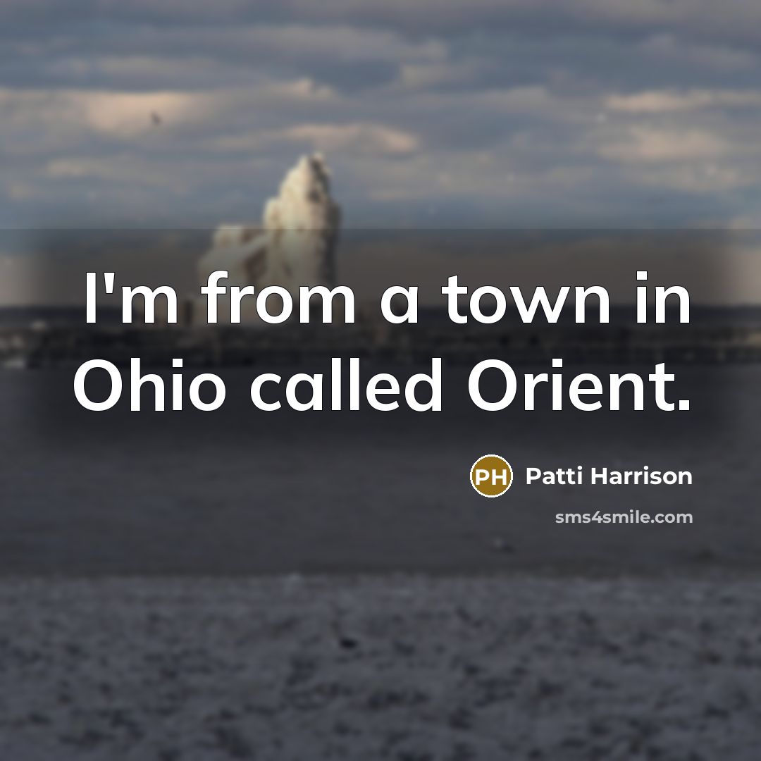 “I'm from a town in Ohio called Orient.…” quote by Patti Harrison
