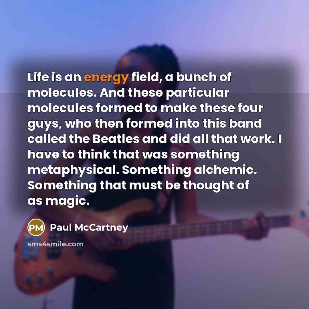 “Life is an energy field, a bunch of molecules. And…” quote by Paul McCartney