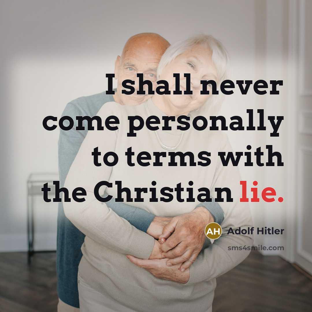 “I shall never come personally to terms with the Christian…” quote by Adolf Hitler
