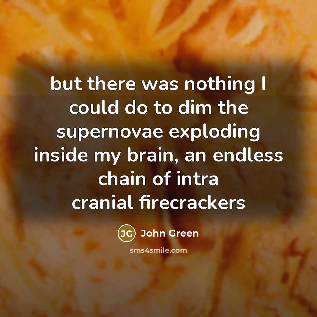 “but there was nothing I could do to dim the…” quote by John Green