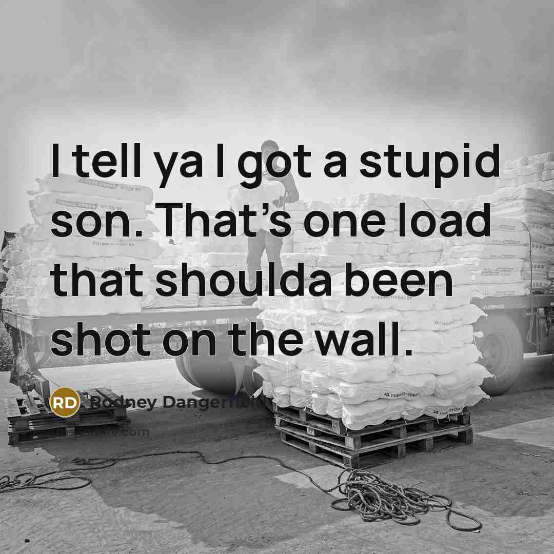 “I tell ya I got a stupid son. That's one…” quote by Rodney Dangerfield