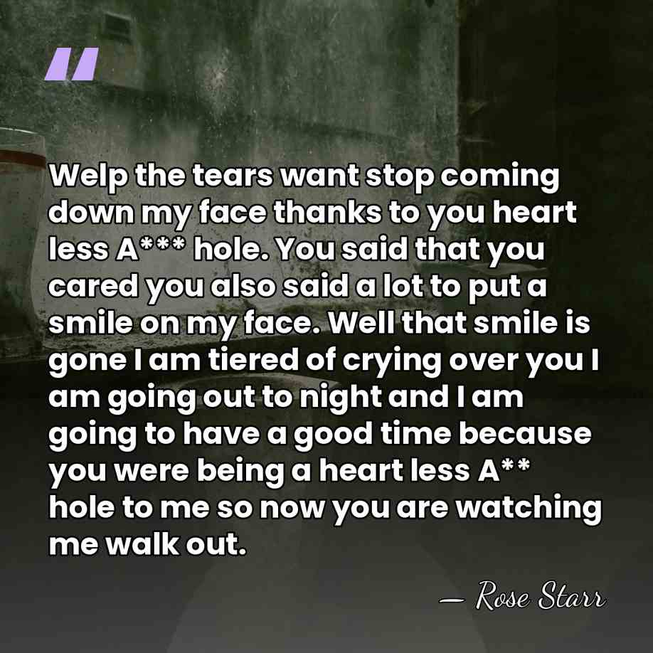 Welp the tears want stop coming down my face thanks to you&hellip; - Rose Starr