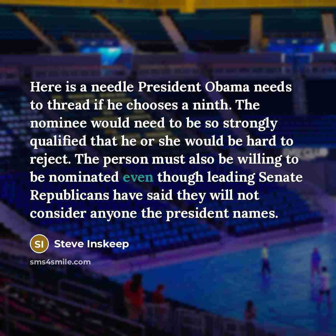 “Here is a needle President Obama needs to thread if…” quote by Steve Inskeep