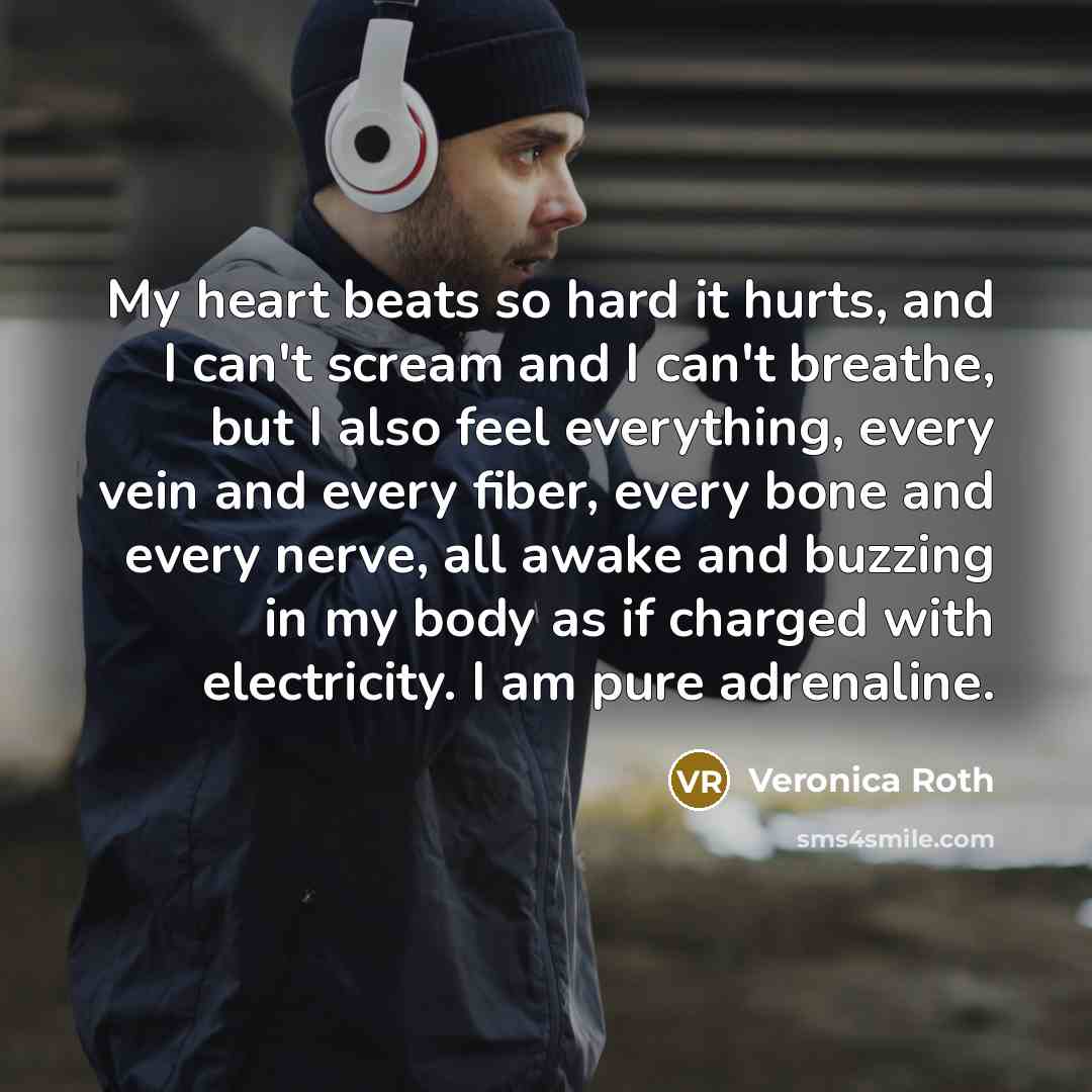“My heart beats so hard it hurts, and I can't…” quote by Veronica Roth