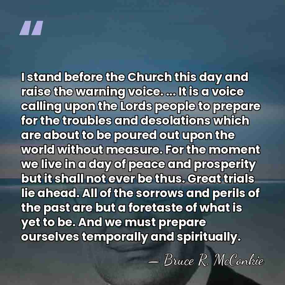 I stand before the Church this day and raise the warning voice.&hellip; - Bruce R. McConkie