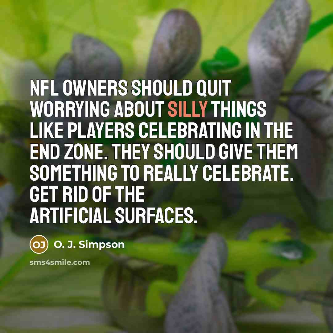 “NFL owners should quit worrying about silly things like players…” quote by O. J. Simpson