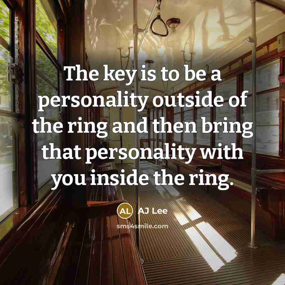 “The key is to be a personality outside of the…” quote by AJ Lee