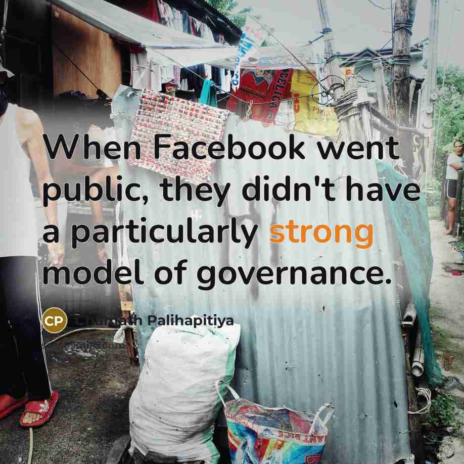 “When Facebook went public, they didn't have a particularly strong…” quote by Chamath Palihapitiya