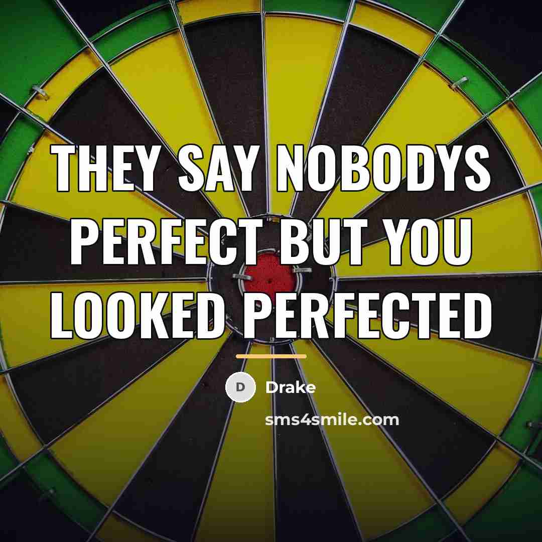 “They say nobodys perfect but you looked perfected…” quote by Drake