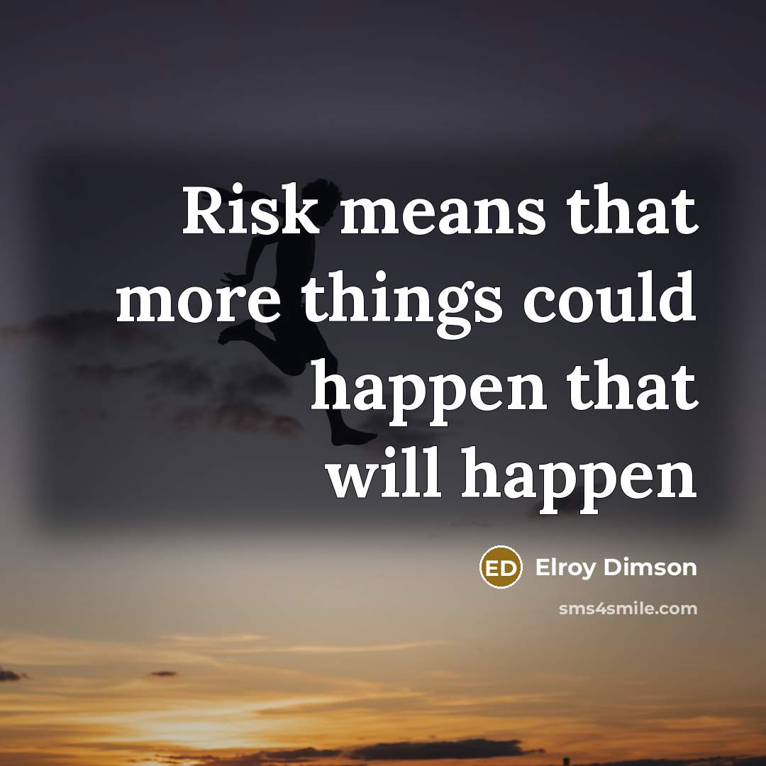 “Risk means that more things could happen that will happen…” quote by Elroy Dimson