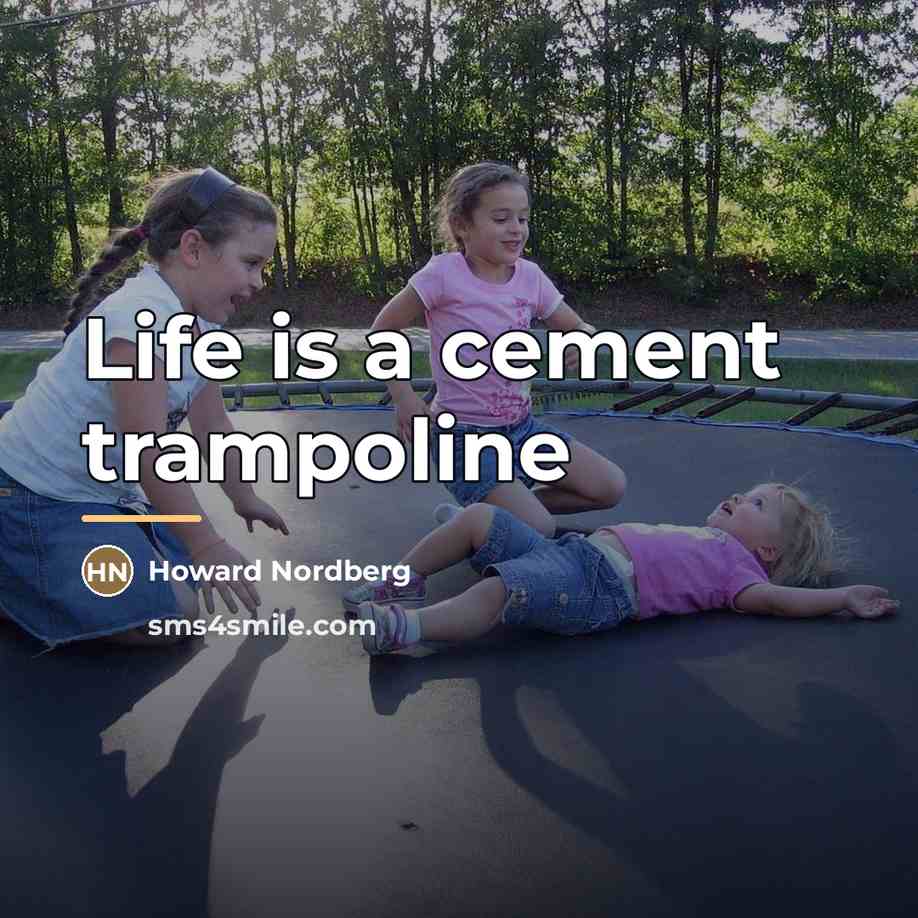 “Life is a cement trampoline…” quote by Howard Nordberg