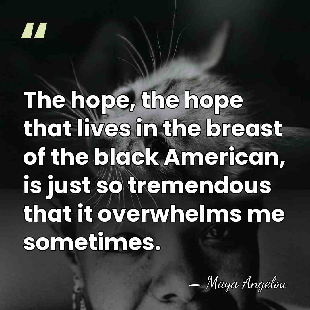 The hope, the hope that lives in the breast of the black&hellip; - Maya Angelou