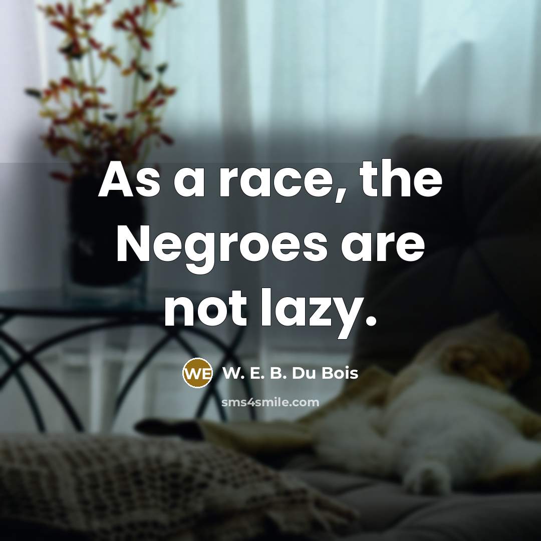 “As a race, the Negroes are not lazy.…” quote by W. E. B. Du Bois