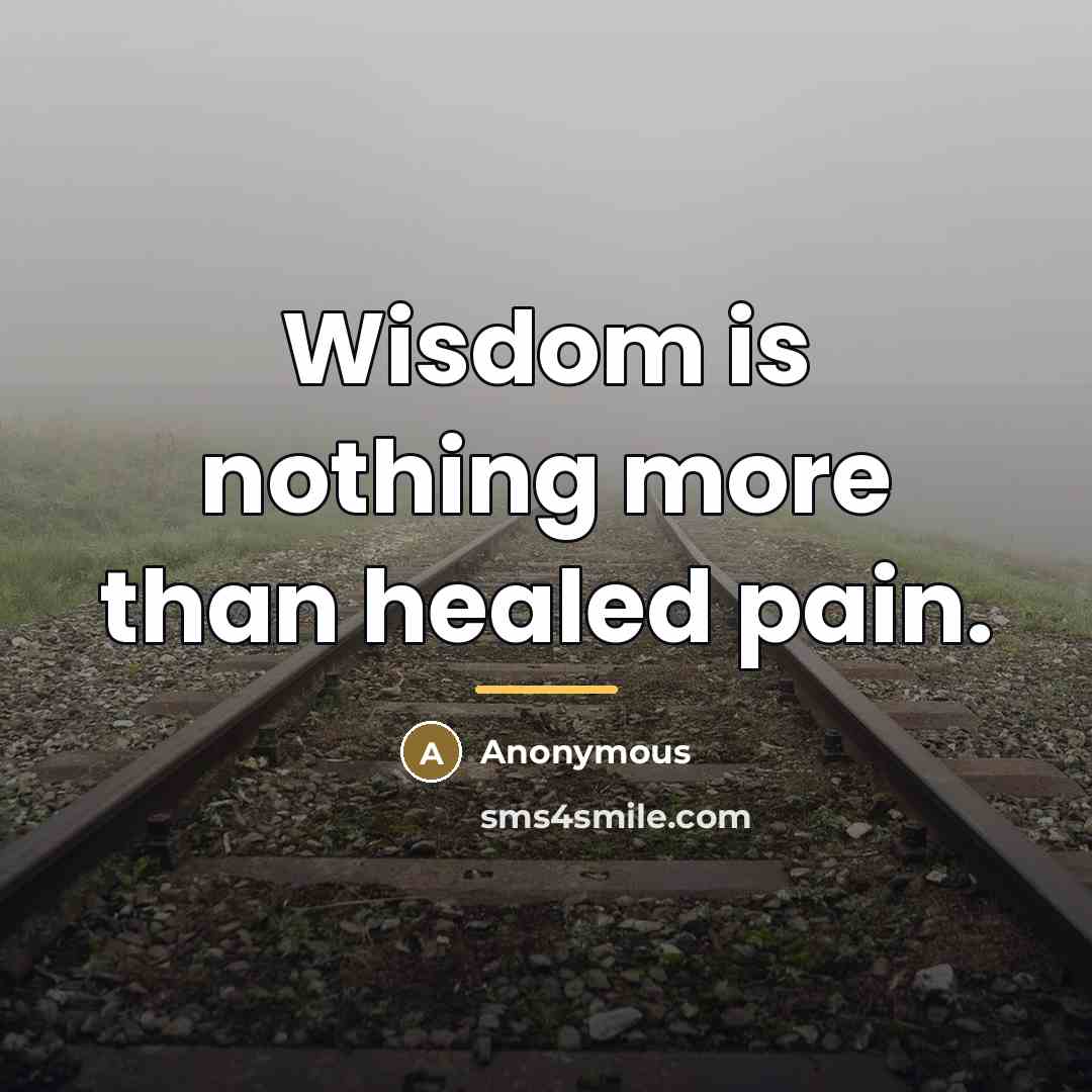 “Wisdom is nothing more than healed pain.…” quote by Anonymous