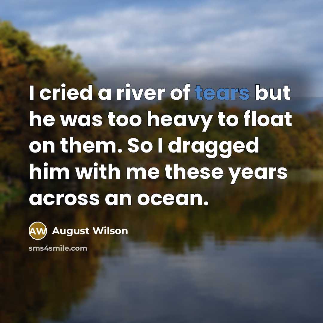 “I cried a river of tears but he was too…” quote by August Wilson