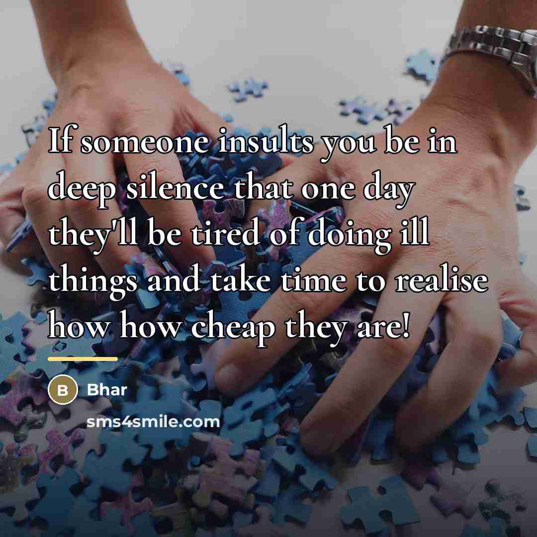 “If someone insults you be in deep silence that one…” quote by Bhar