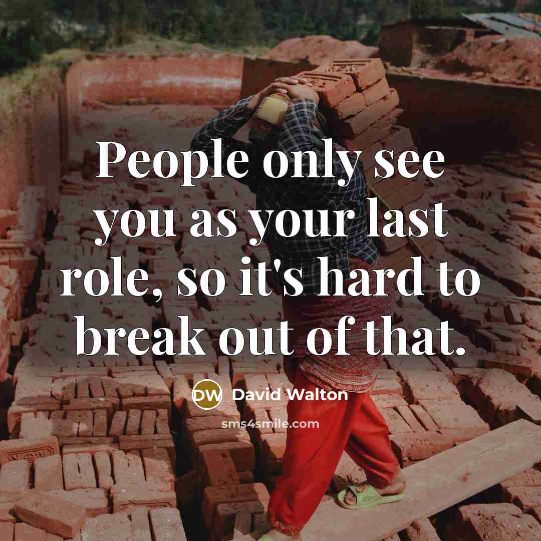 “People only see you as your last role, so it's…” quote by David Walton