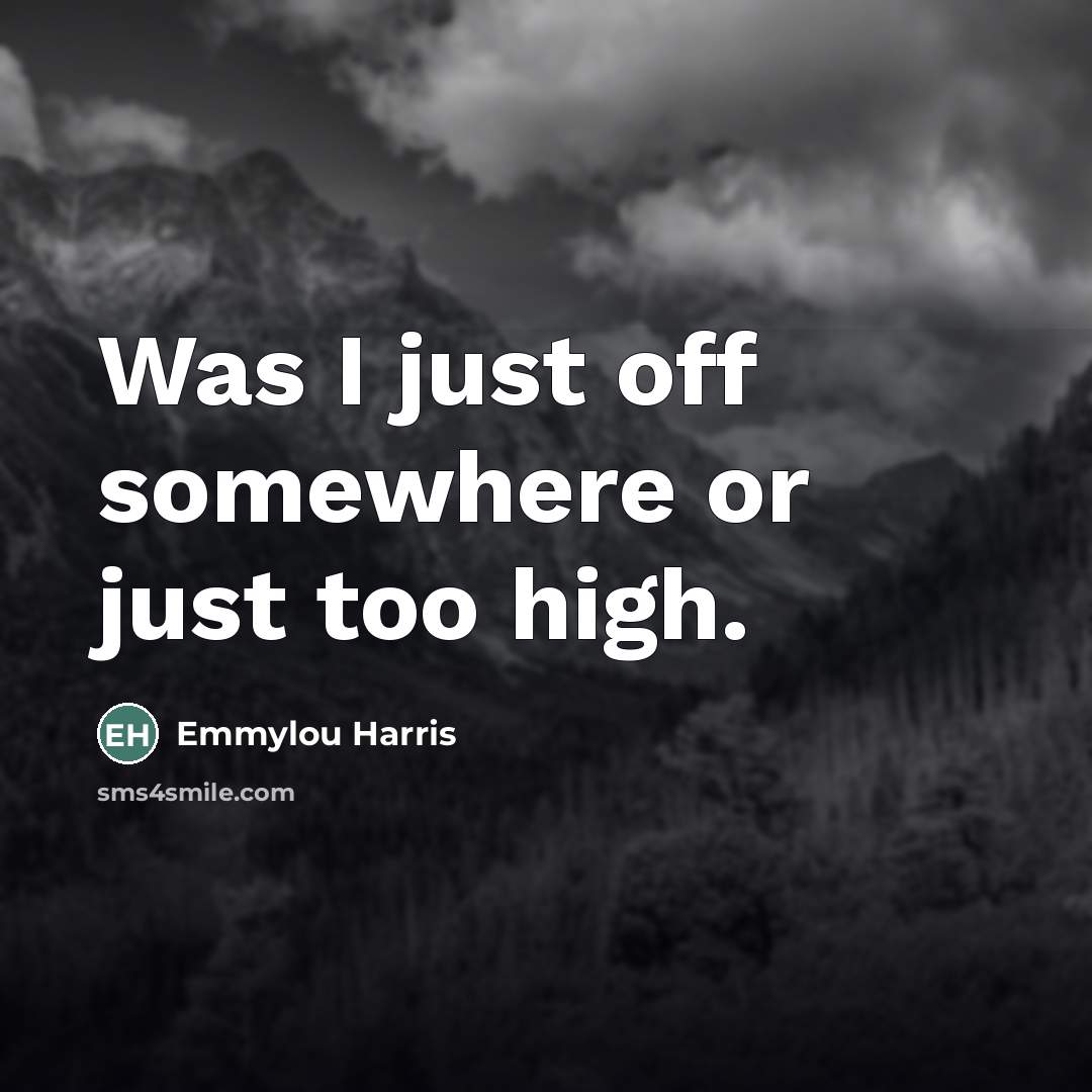 “Was I just off somewhere or just too high.…” quote by Emmylou Harris