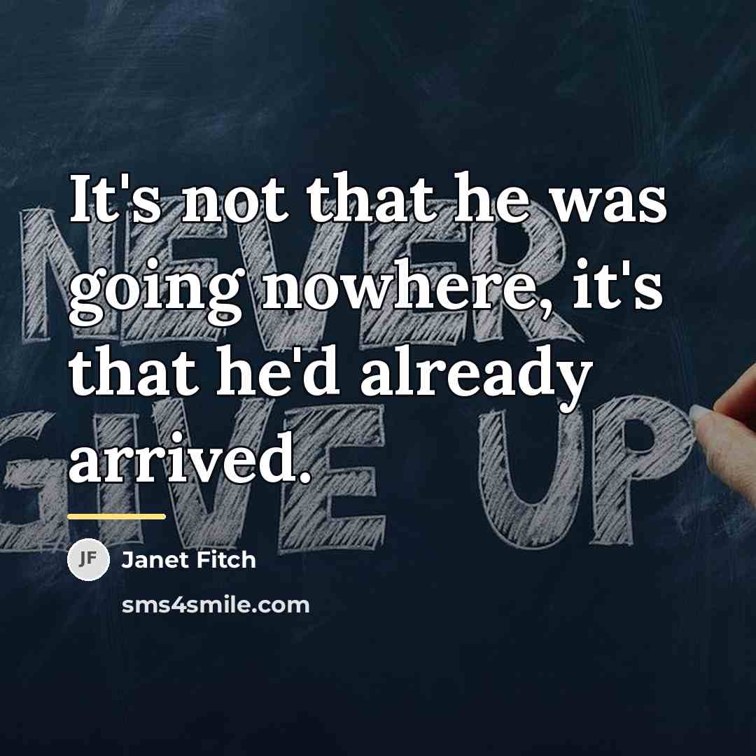 “It's not that he was going nowhere, it's that he'd…” quote by Janet Fitch