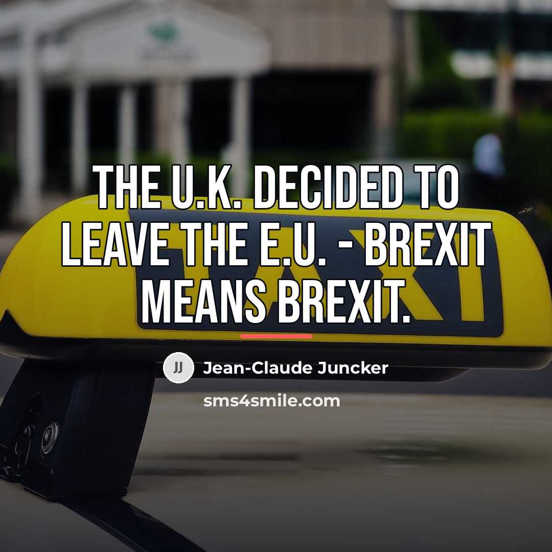 “The U.K. decided to leave the E.U. - Brexit means…” quote by Jean-Claude Juncker