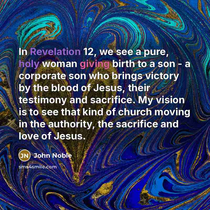 “In Revelation 12, we see a pure, holy woman giving…” quote by John Noble