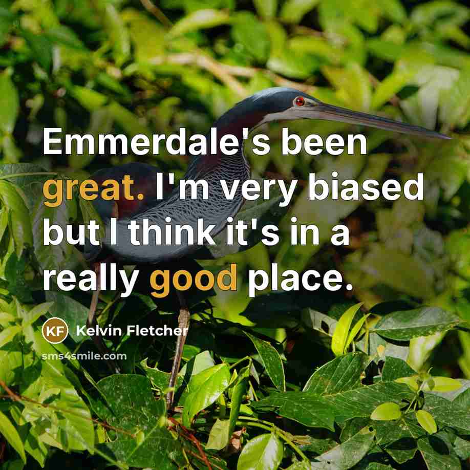 “Emmerdale's been great. I'm very biased but I think it's…” quote by Kelvin Fletcher