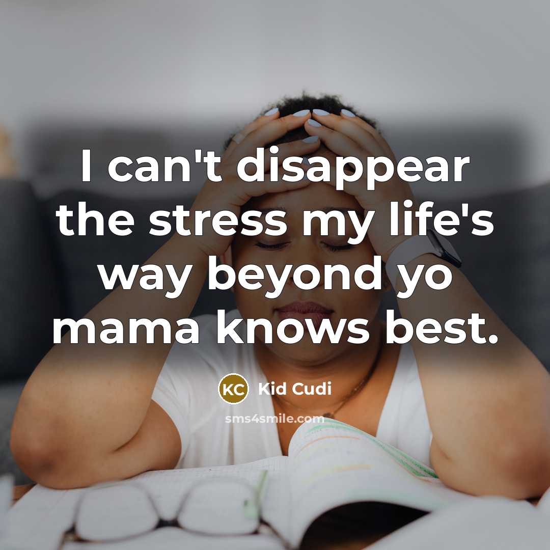 “I can't disappear the stress my life's way beyond yo…” quote by Kid Cudi