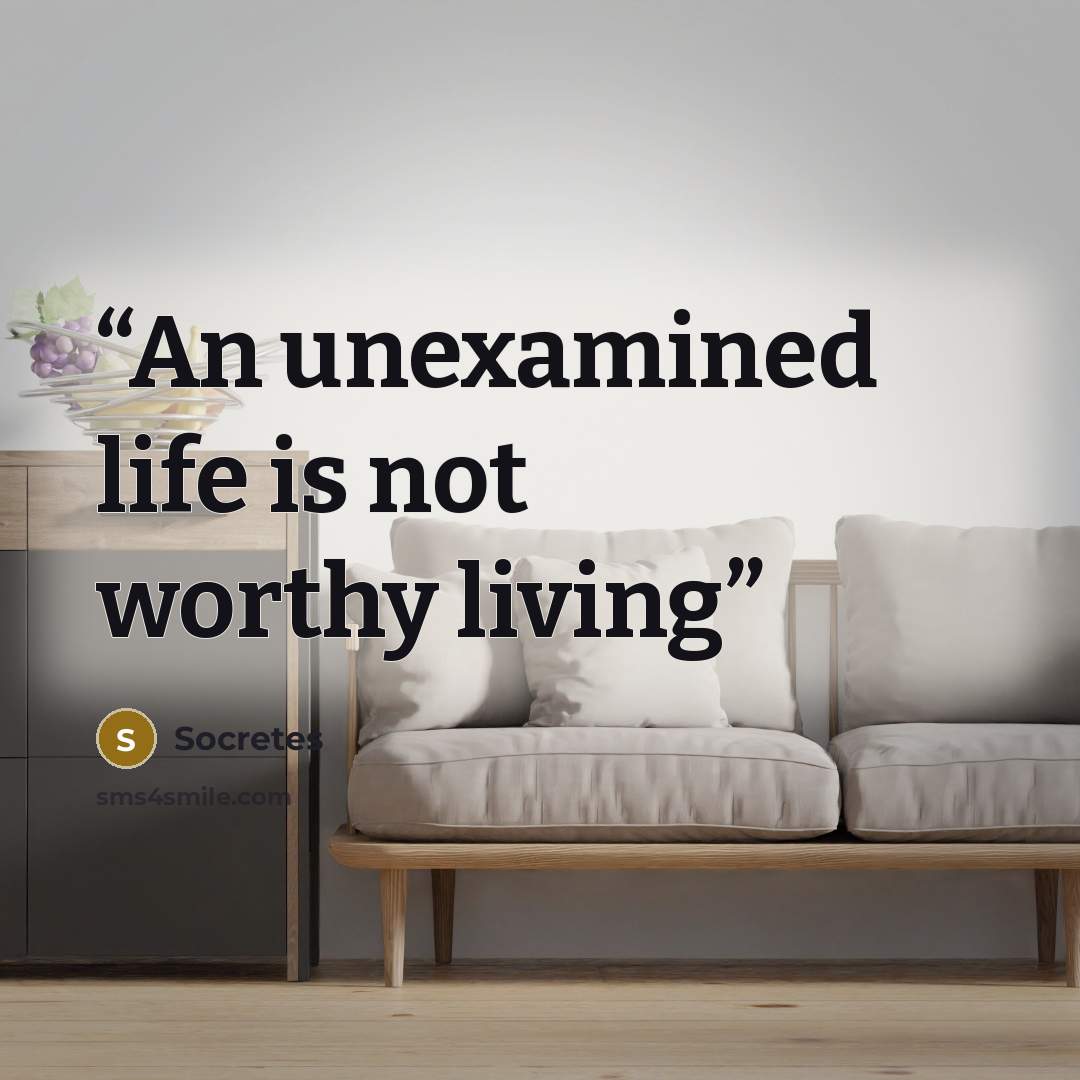 “An unexamined life is not worthy living” quote by Socretes