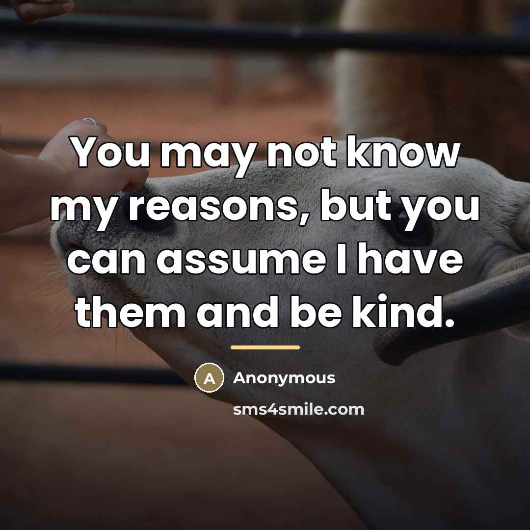 “You may not know my reasons, but you can assume…” quote by Anonymous