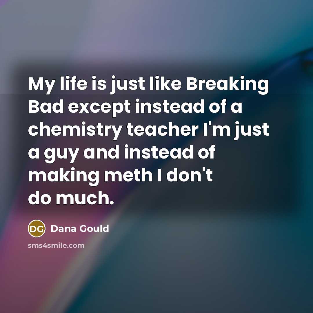 “My life is just like Breaking Bad except instead of…” quote by Dana Gould