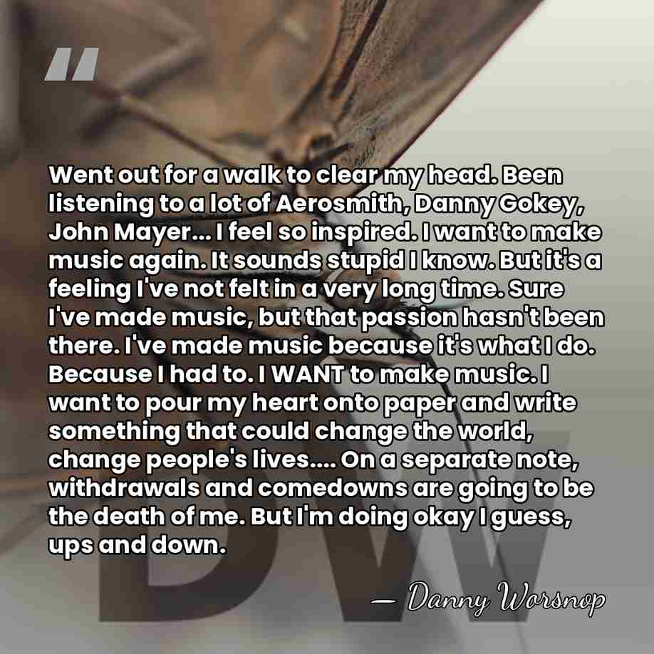 Went out for a walk to clear my head. Been listening to&hellip; - Danny Worsnop