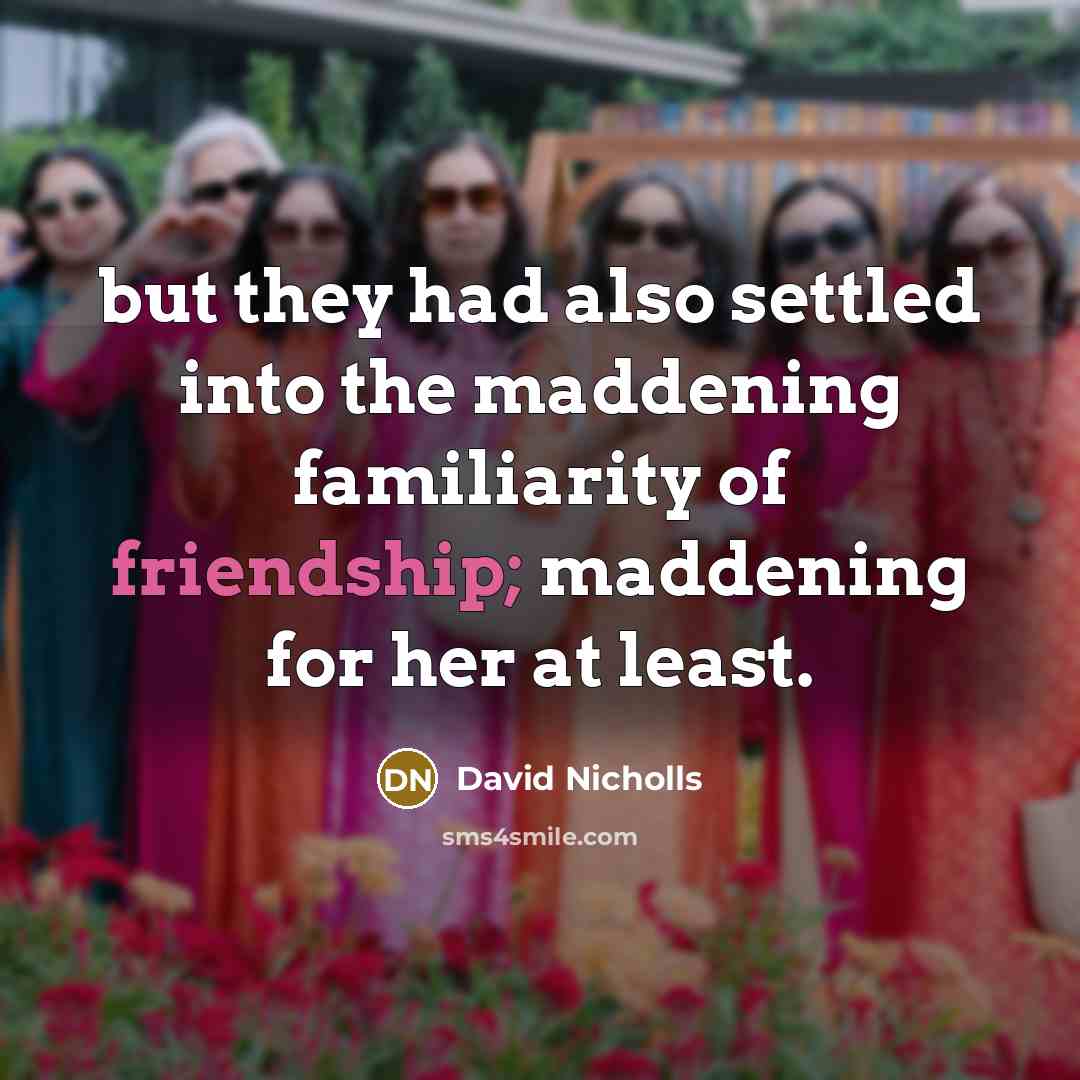 “but they had also settled into the maddening familiarity of…” quote by David Nicholls