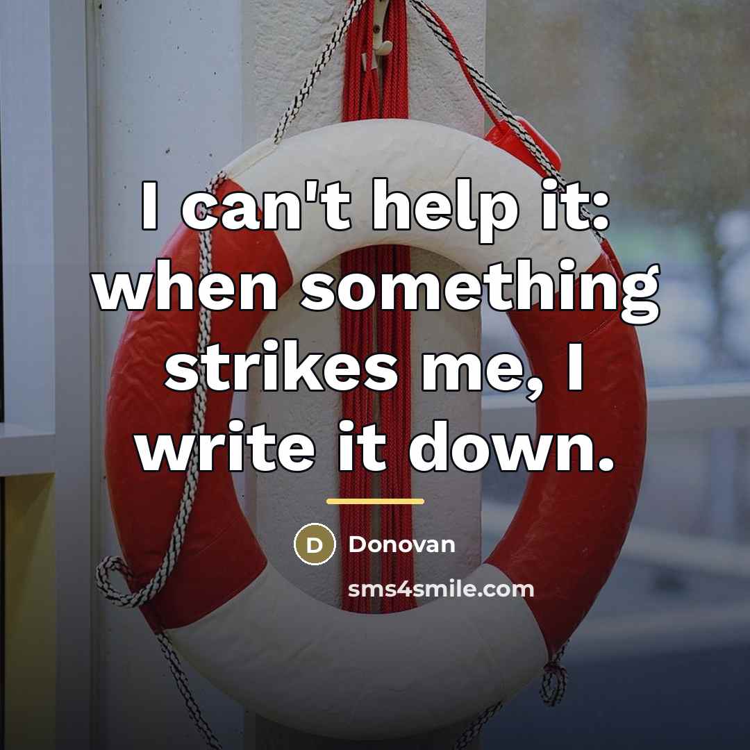 “I can't help it: when something strikes me, I write…” quote by Donovan