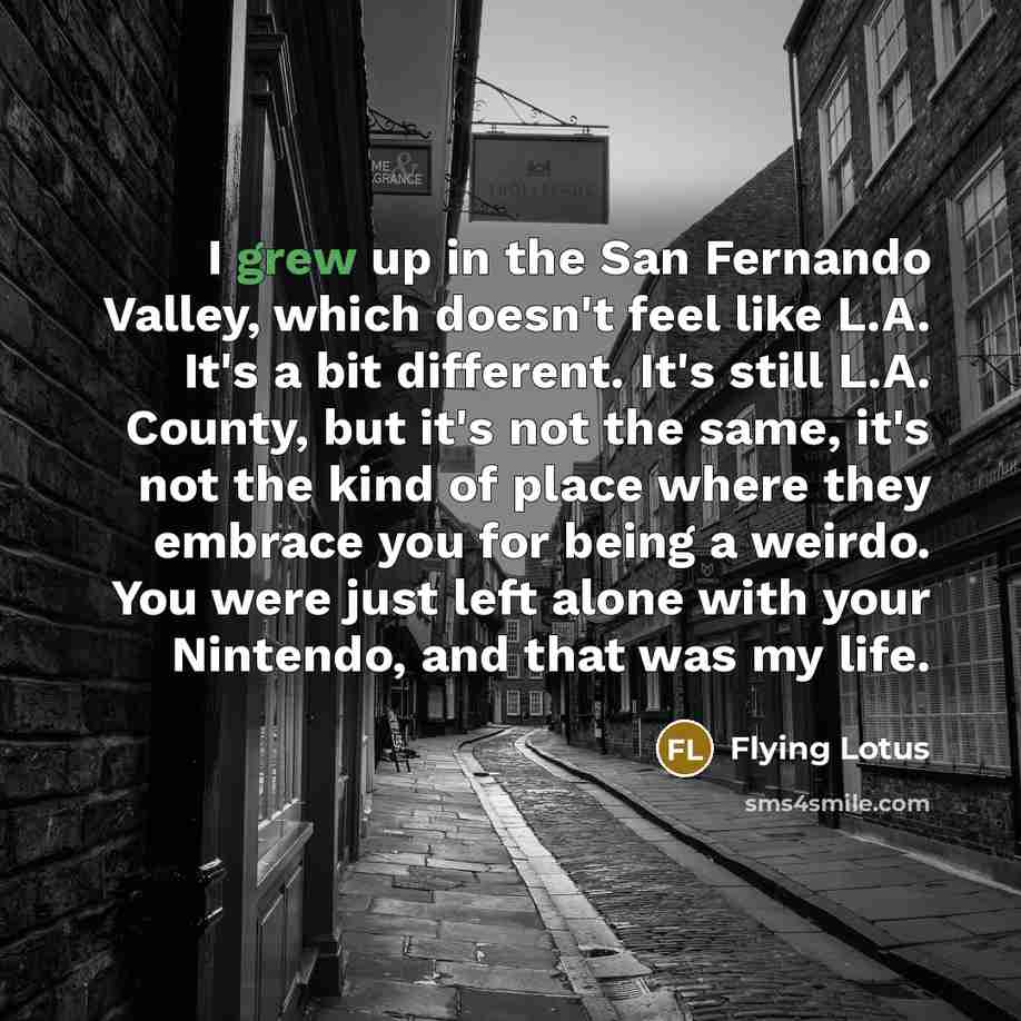 “I grew up in the San Fernando Valley, which doesn't…” quote by Flying Lotus