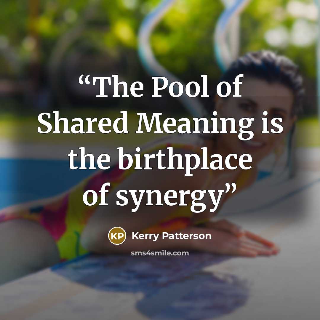 “The Pool of Shared Meaning is the birthplace of synergy” quote by Kerry Patterson