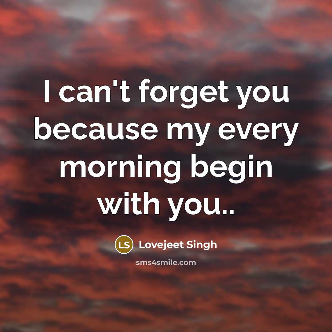 “I can't forget you because my every morning begin with you..” quote by Lovejeet Singh